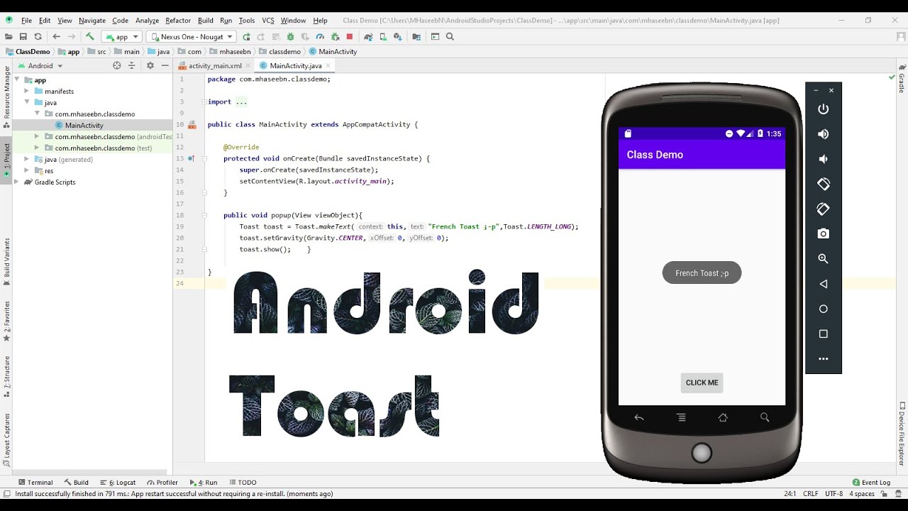 Toast Implementation in Android