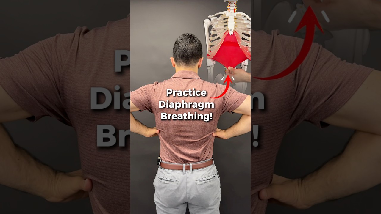 This is how to practice breathing properly with your diaphragm! #breathing #posture #diaphragm #pt