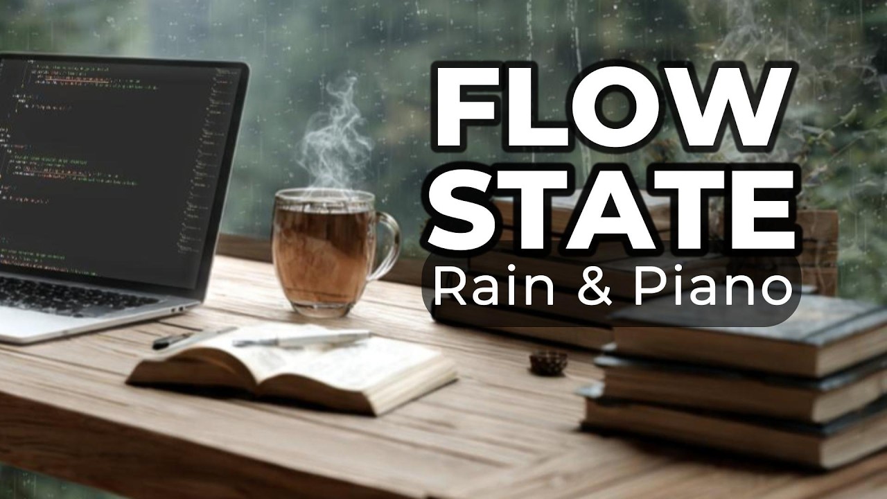Rainy Day at the Forest Desk ☕ Soft Rain & Piano for Study & Work
