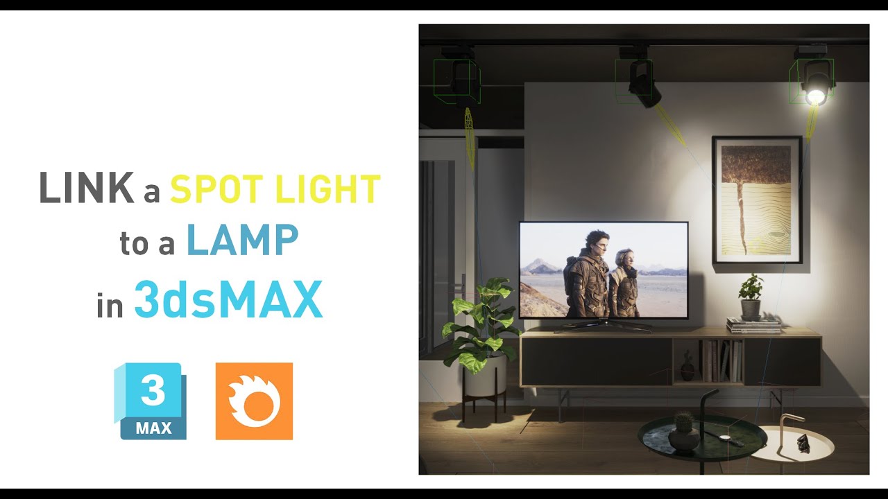 Как связать световое пятно с объектом в 3ds Max