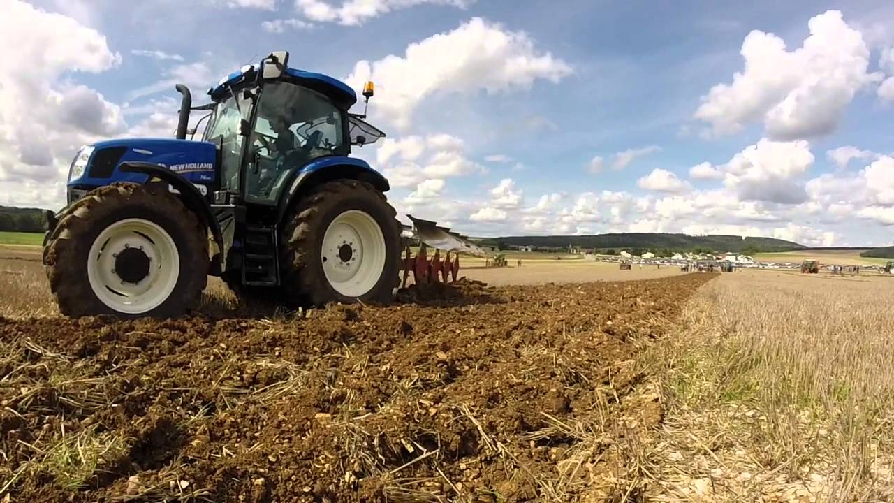 New Holland T6.140 AC - Ploughing - New Holland BIG SOUND !!!!!!