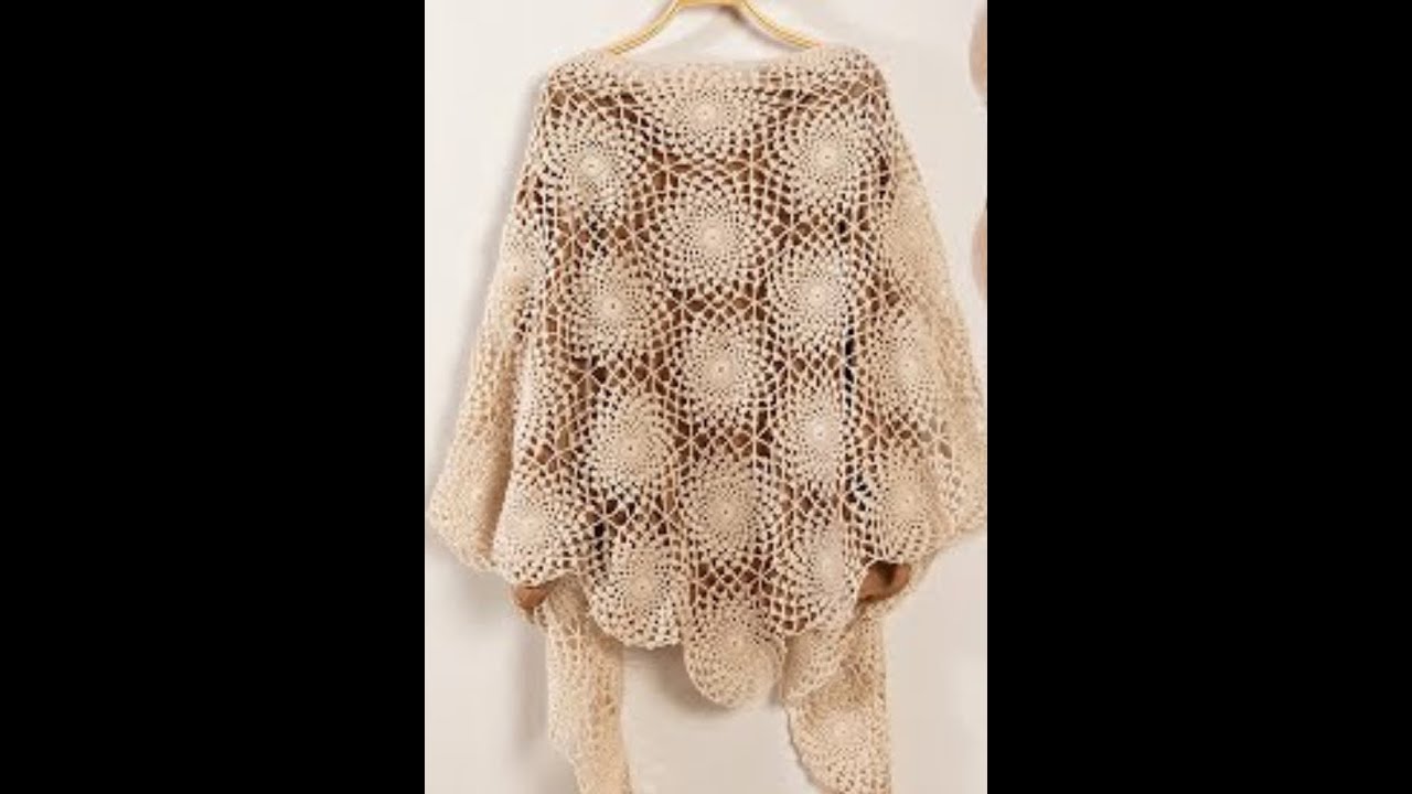 شال مثلث بالكروشيه مختلف وجديد How to crochet different and easy triangle shawl