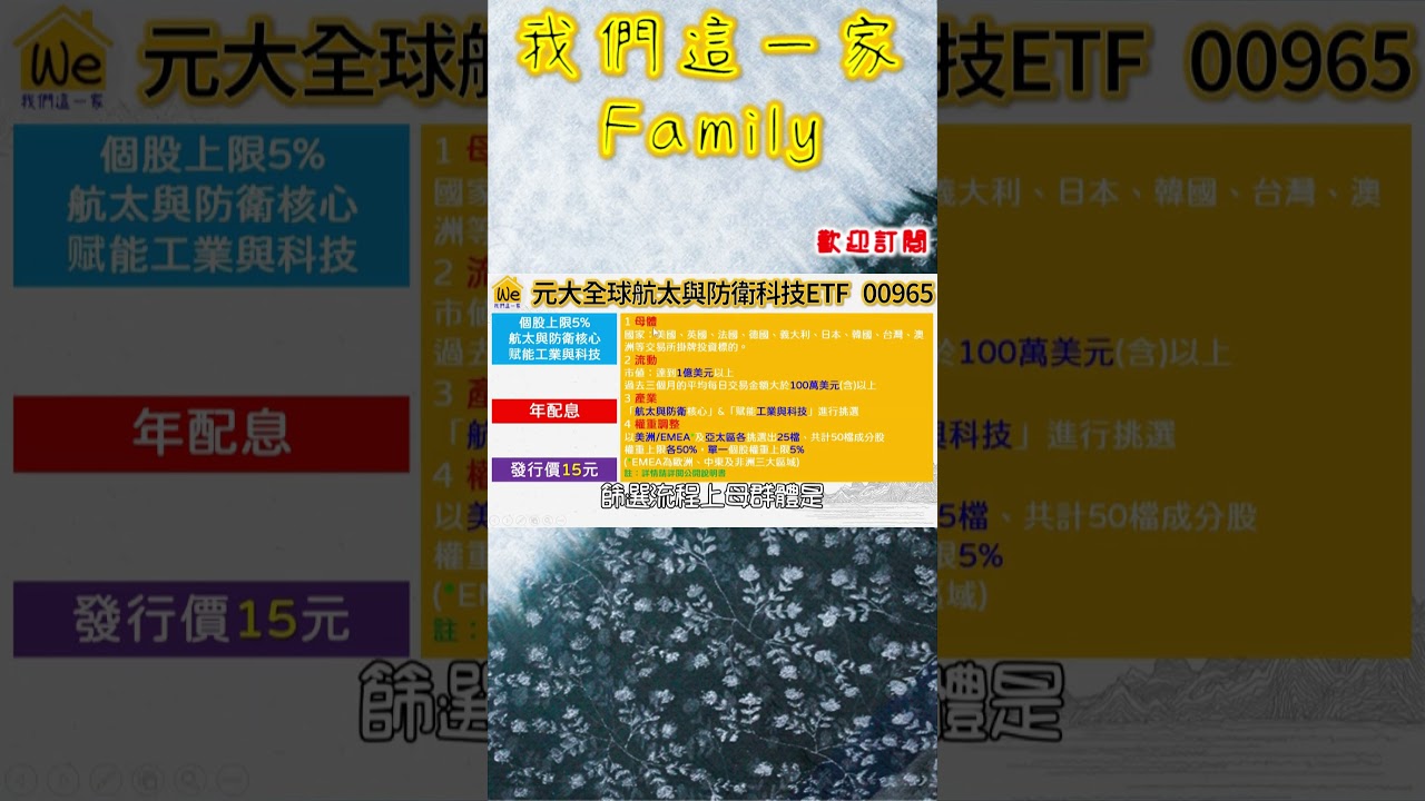 00965年配ETF！航太與防衛技｜我們這一家