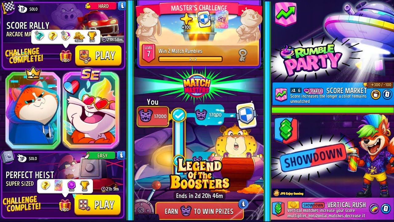 Master's Challenge+Legend of The Boosters Complete/Arcade Man/Super Sized/Rumble Party+Showdown