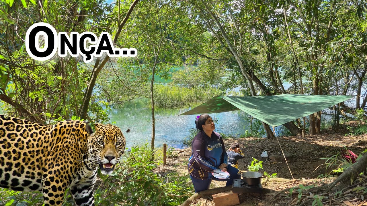 ACAMPAMOS na Beira do rio PESCAMOS e Preparamos peixe frito para nosso filho!