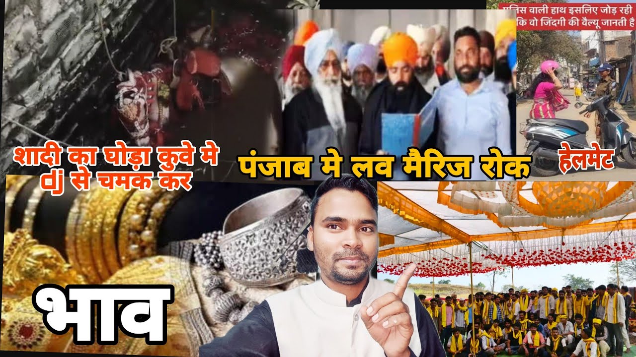 सोना चांदी भाव / शादी का घोड़ा कुदा कुवे मे/ प्रेम विवाह पर लगी रोक समाज से बाहर/कपास तोल ठगी/हेलमेट 