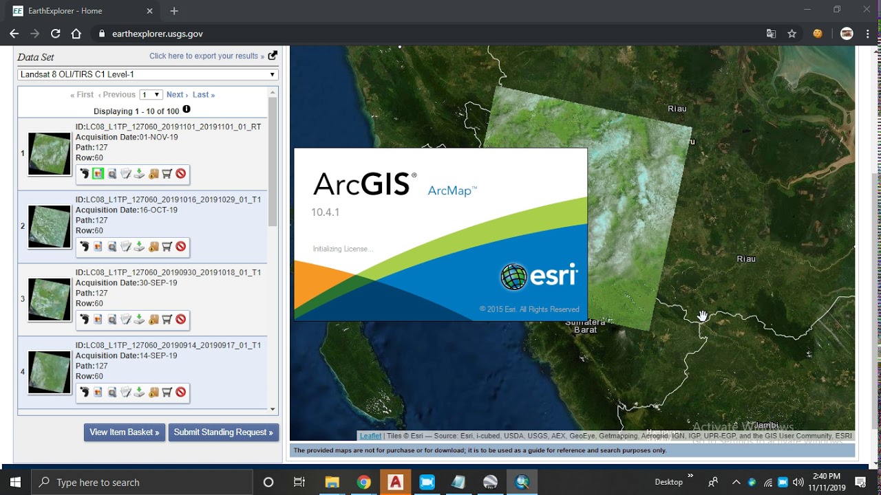 Cara Download Citra Lansat 8 dari USGS dan Pengolahannya di Arcgis ...