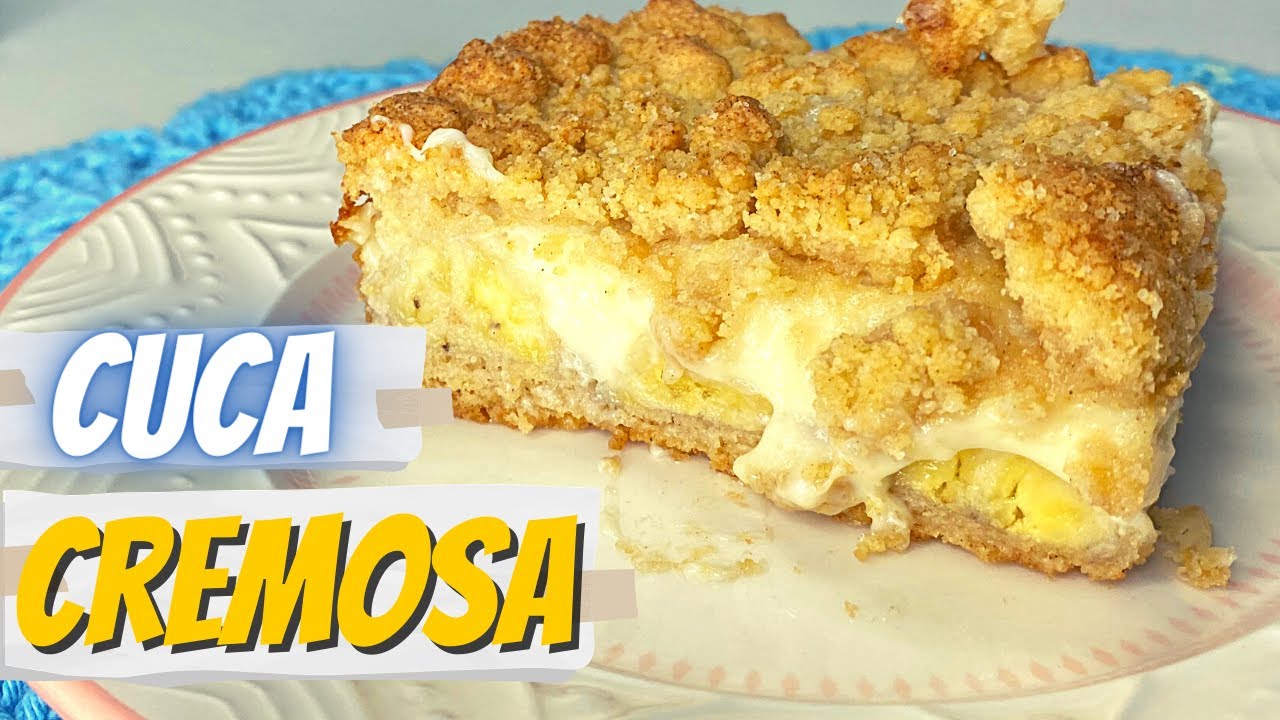 Cuca de banana Cremosa com Farofa Crocante