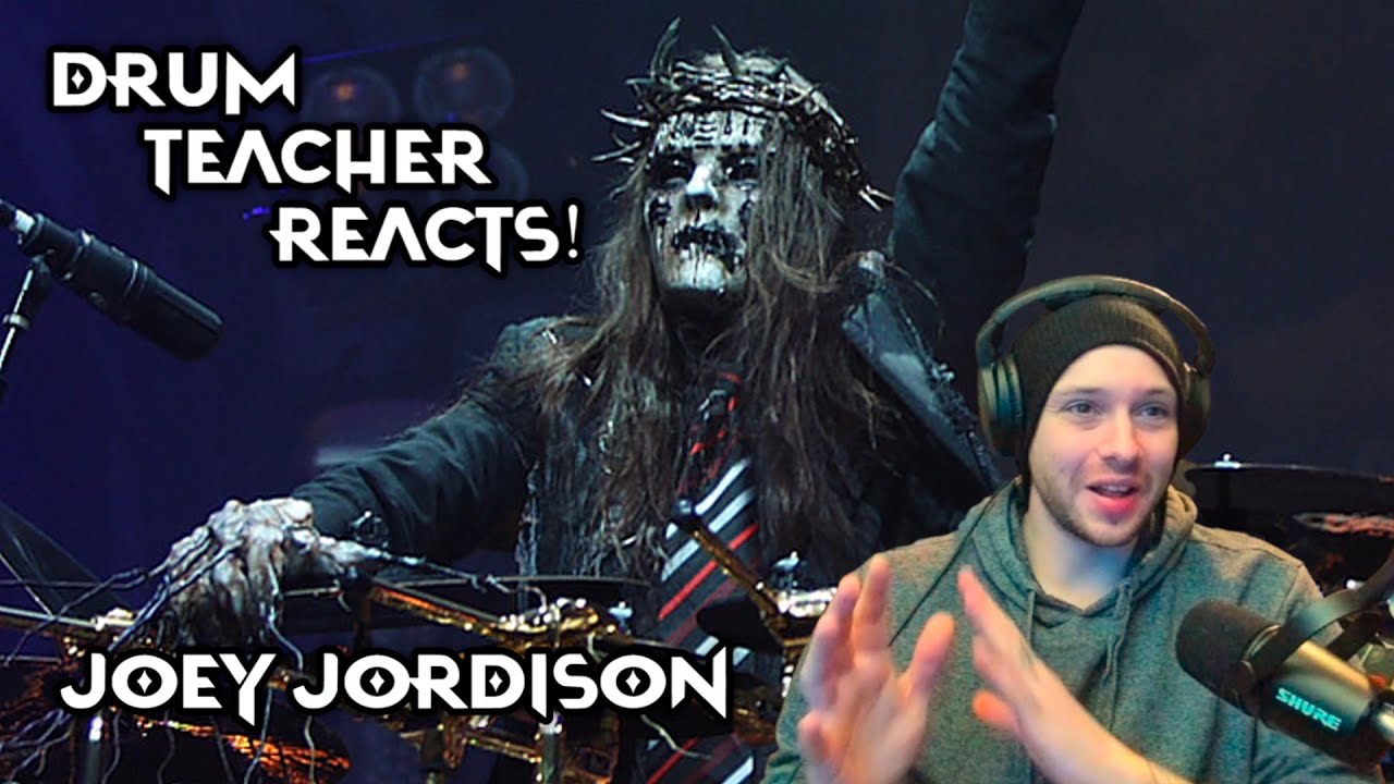 Drum Teacher Reacts! | Joey Jordison's Awesome Drumming!