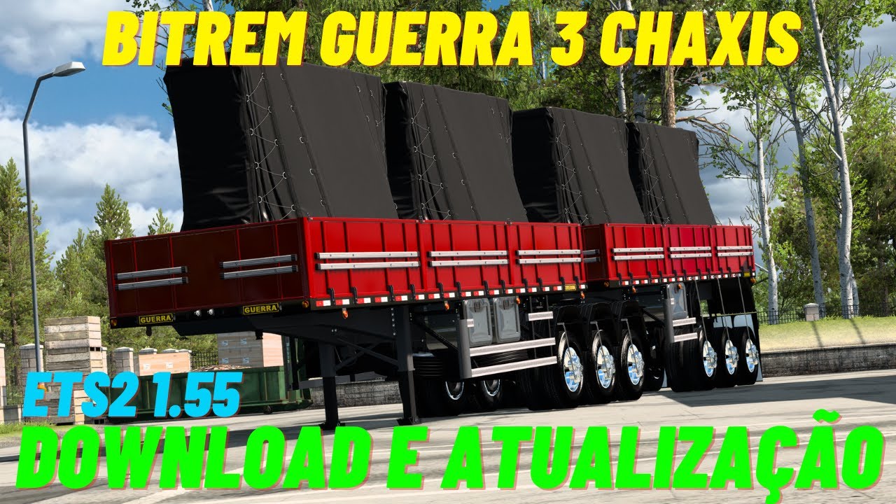 ⭕ETS2-1.55-DOWNLOAD FREE Bitrem Guerra 3chaxis !#shortsviral #shortsfeed #caminhão #arqueado