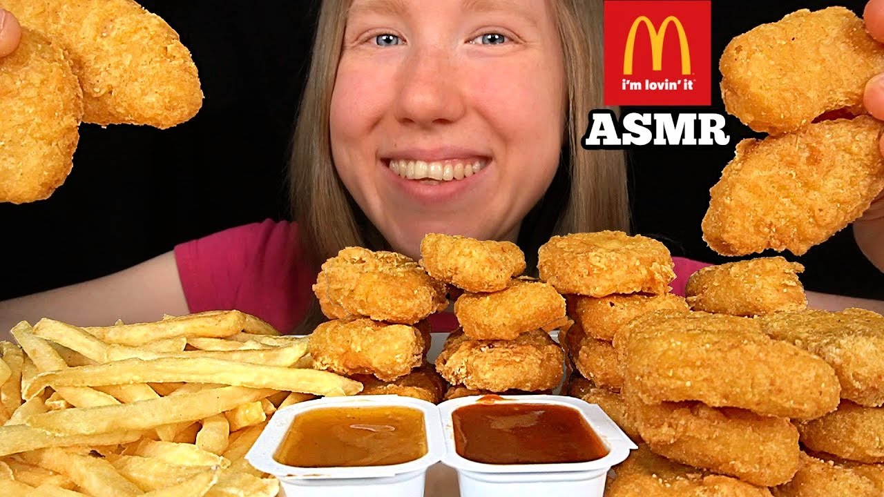 ASMR McDonald's Chicken Nuggets MUKBANG (No Talking) Eating Sounds