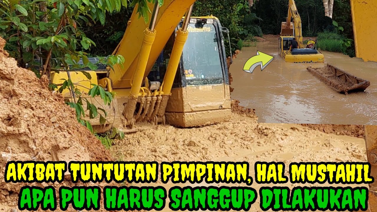 Akibat Terlalu Memaksakan Dengan Kondisi Jalan Yang Tidak Layak, Tenaga Excavator Ini Hilang