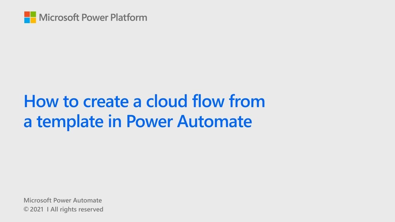 Как создать облачный поток из шаблона в Power Automate