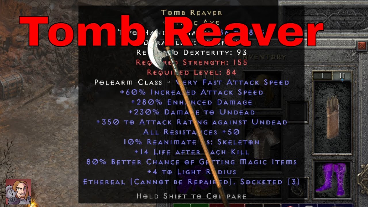 D2R Unique Items - Tomb Reaver (Cryptic Axe)