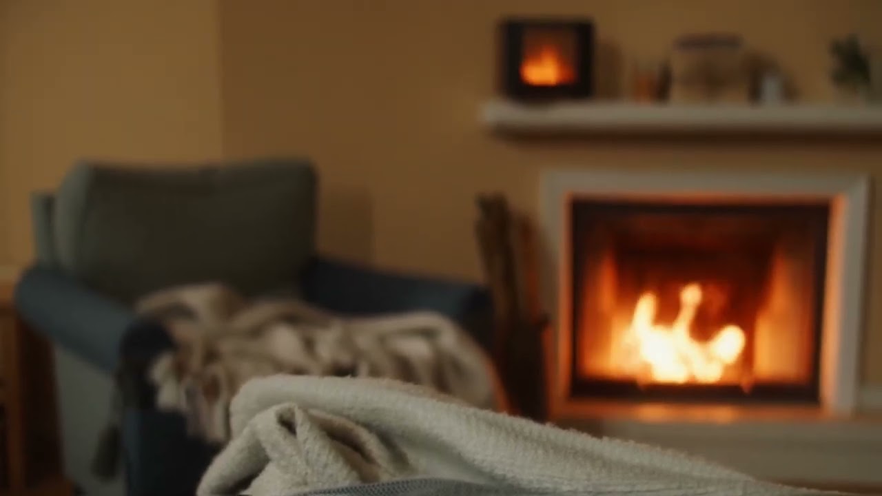 1 hour  cozy living room fireplace view loop