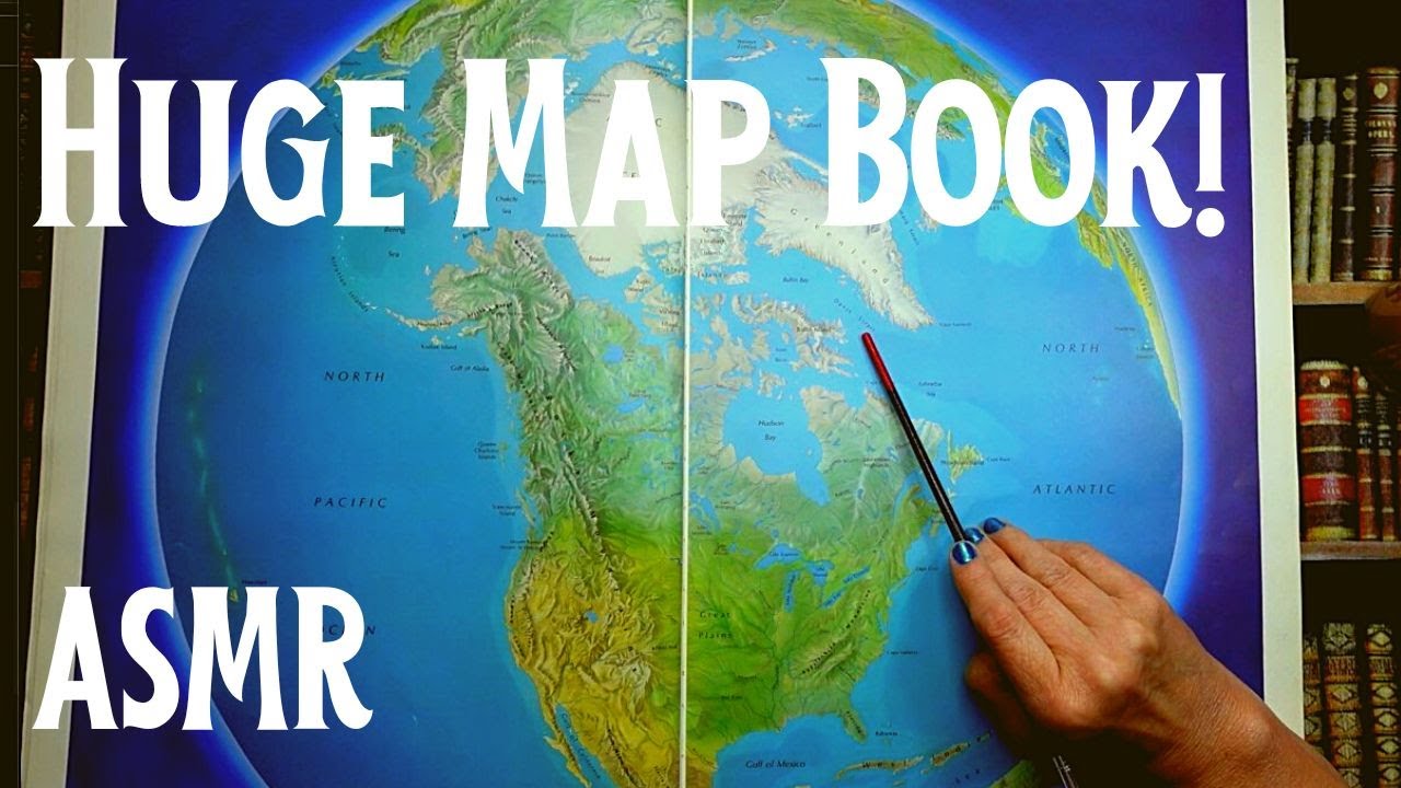 ASMR | HUGE Atlas of the World! Whispered Show & Tell, Pointer, Tracing & Page Turning Sounds