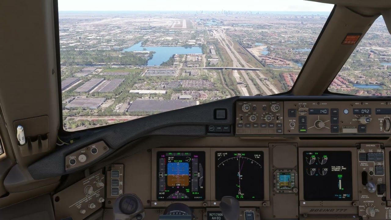 Msfs2020 Ultra Settings PMDG 777 Approach and Landing into MIA/KMIA