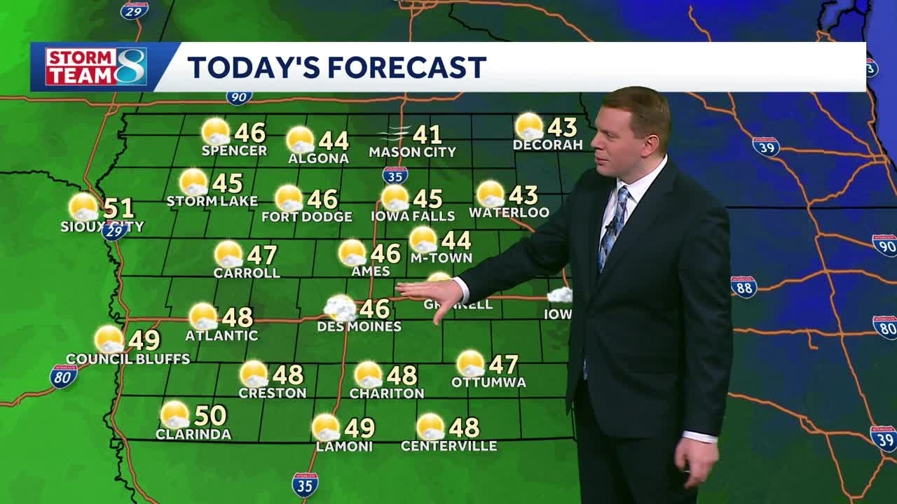Iowa weather: Breezy and  chillier for Saturday