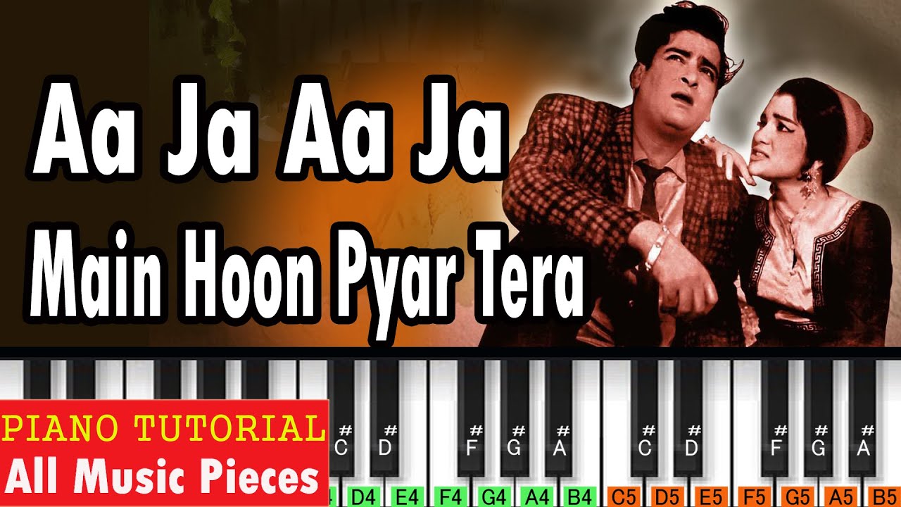Aaja Aaja Mai hoon Pyar Tera Piano Notation | Tisari Manzil | Rafi & Asha | Old Piano Songs
