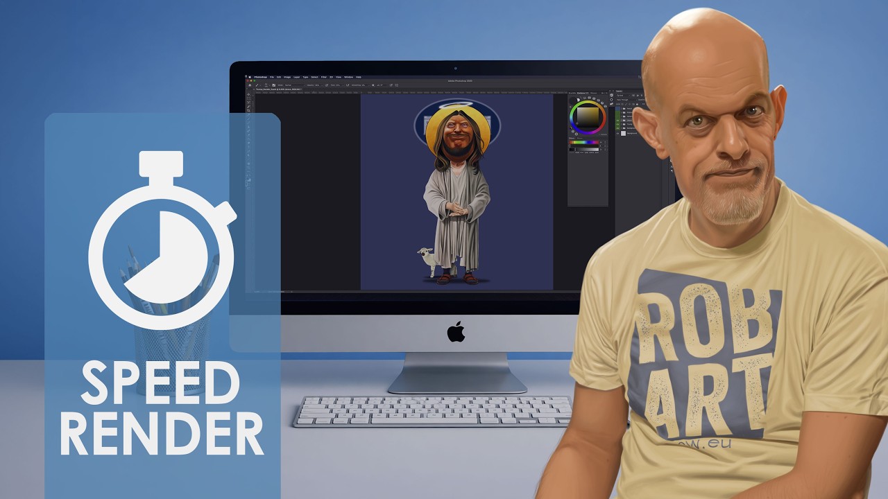 SPEED RENDER ILLUSTRATION ART | PaperTrollz Trump Caricature – Humble Messiah Parody Illustration