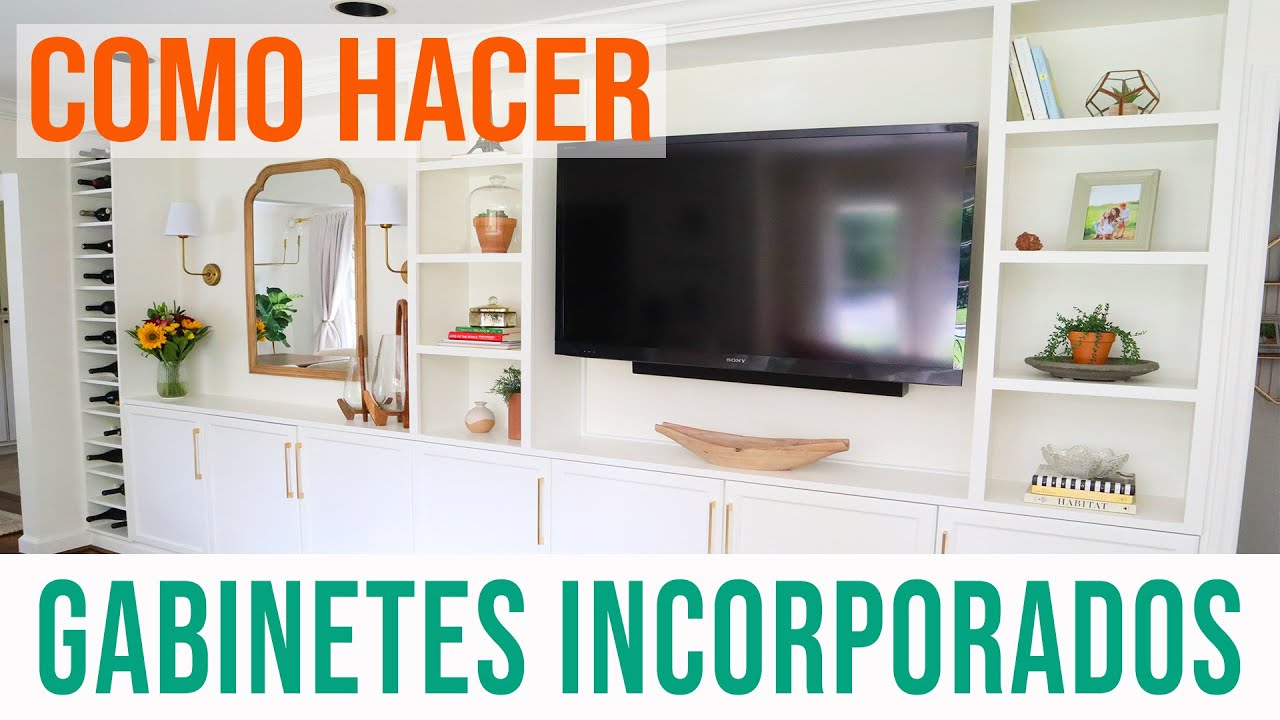 Como Hacer GABINETES INCORPORADOS Para tu Sala, o cualquier otro lugar de tu casa