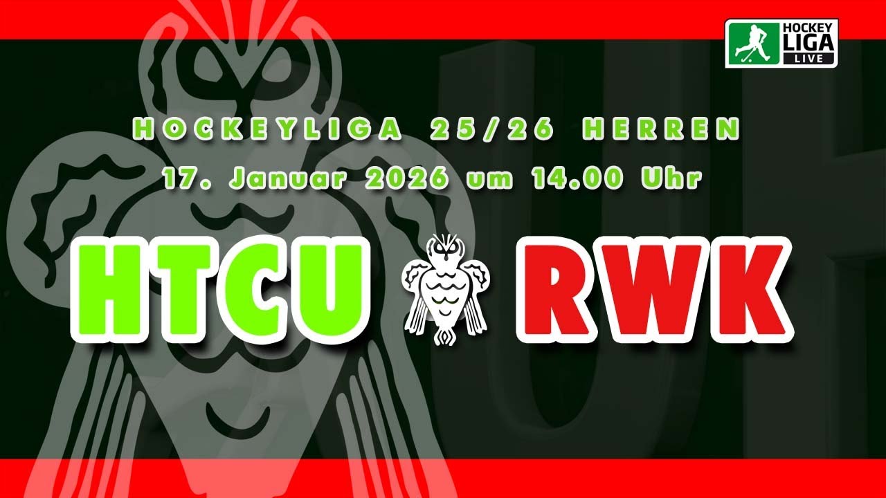 UHLEN.TV - HTCU vs. RWK - 1. Herren Hallenhockey Bundesliga - 17.01.2026 - 14:00