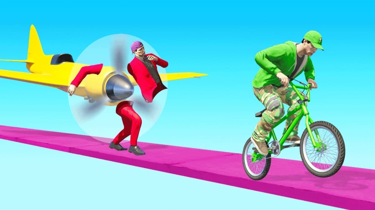 КАДРЕЙСКИЕ САМОЛЕТЫ против БЕГУНОВ НА BMX = ЭПИЧНО! (Смешные моменты GTA)