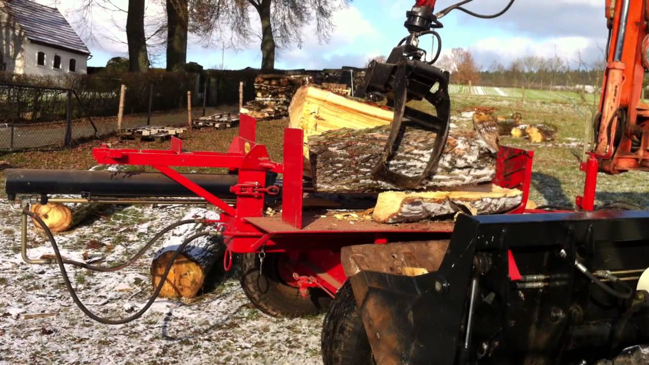 Baggerspalter, Holzspalter, Eigenbau, Holzzange, Bagger, Schaeff HML 25x