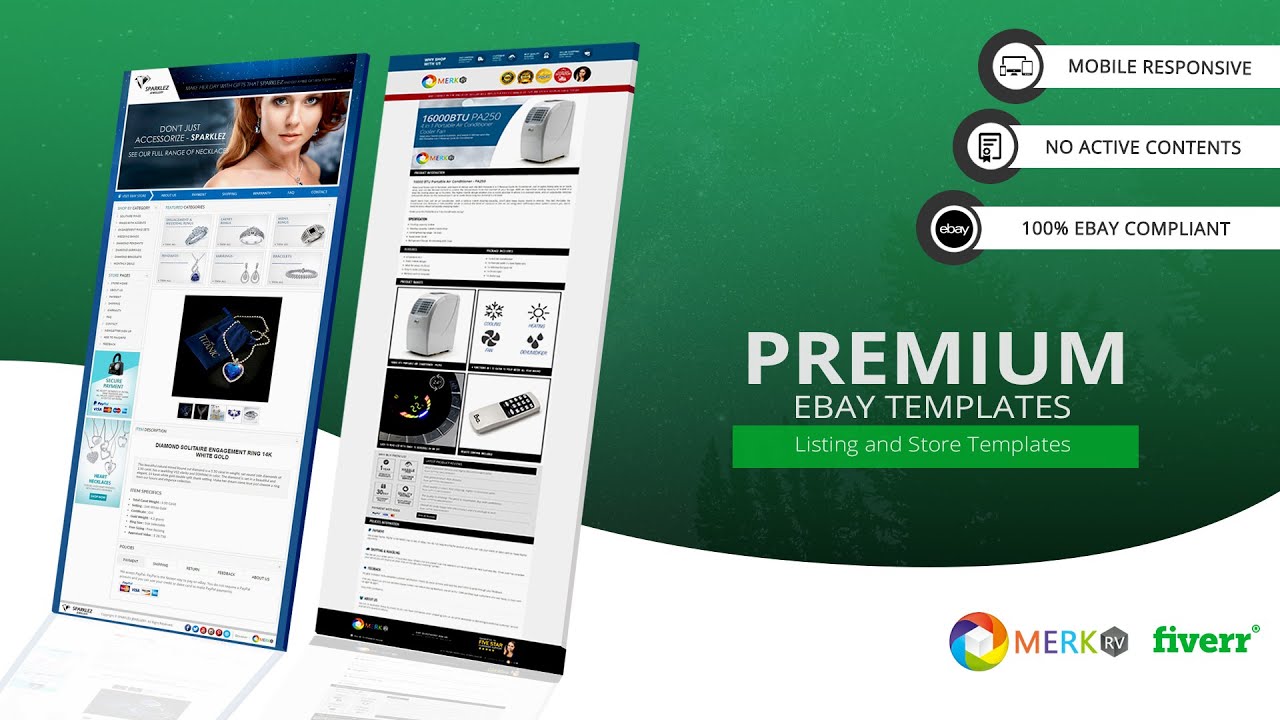 Professional ebay Listing and Store Templates Mobile Responsive No Active Contents Templates Merkrv