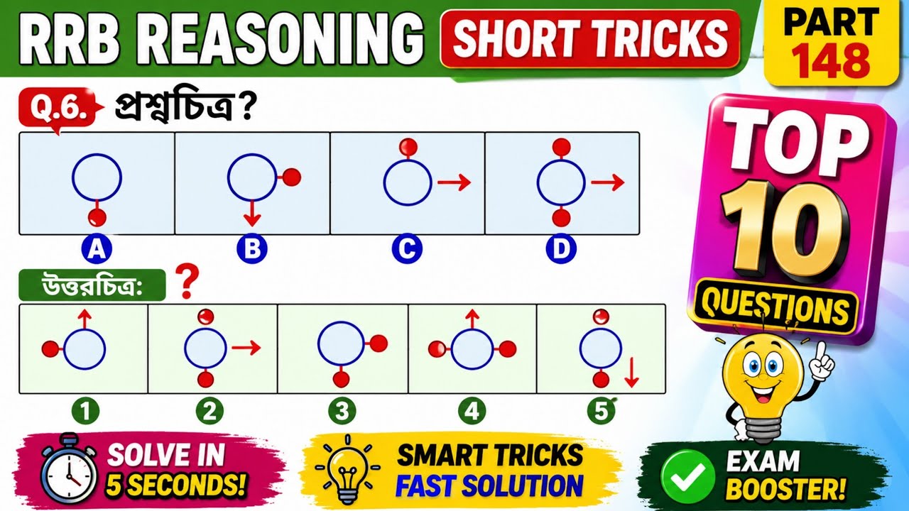 Reasoning short tricks part 148 in bengali for RRB GROUP D, SSC, WBP, #spdshorttricks,