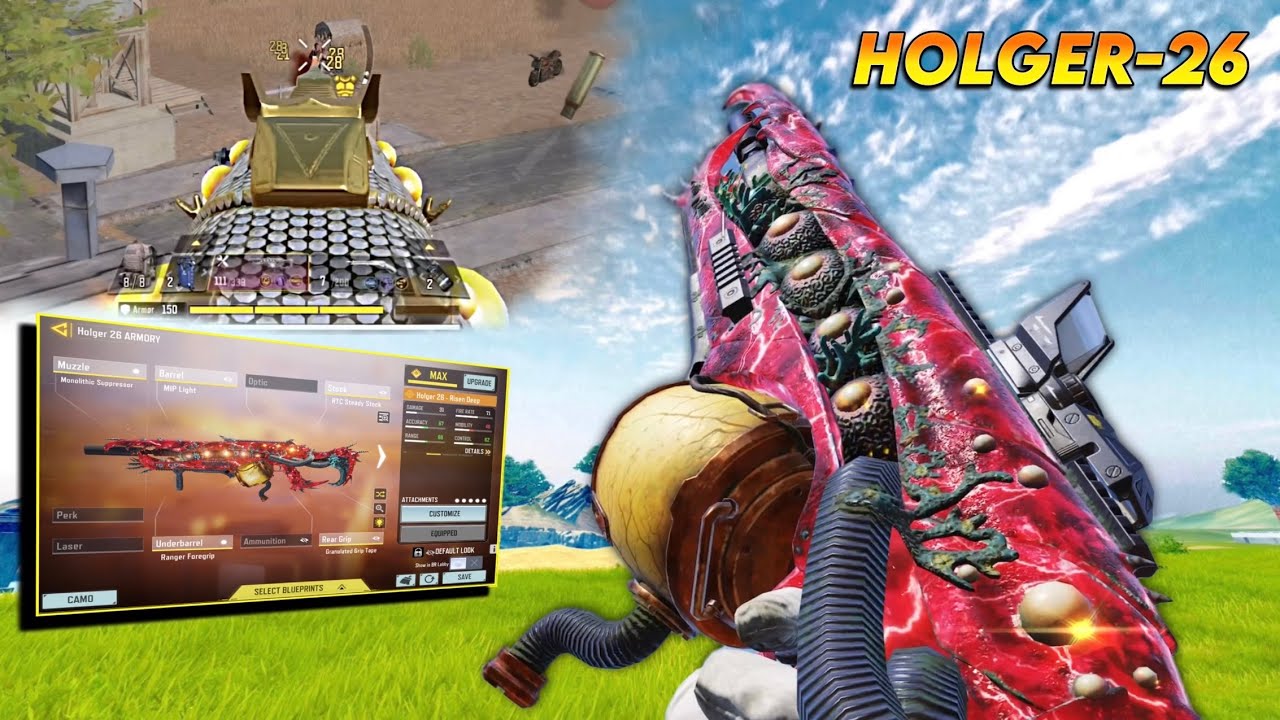 FAST ADS + NO RECOIL + LONG RANGE HOLGER 26 BEST GUNSMITH in SEASON 2 | best setup | COD MOBILE