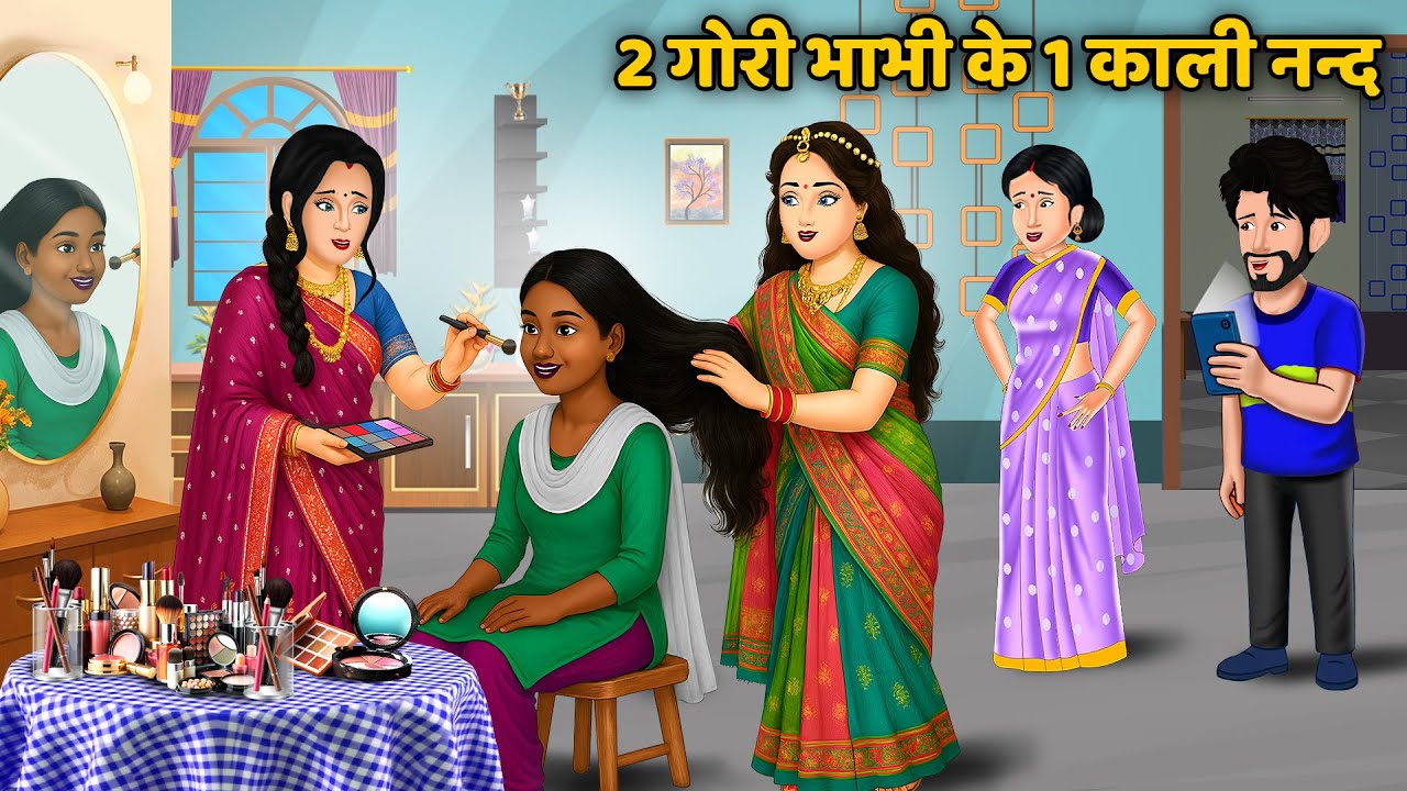 2 गोरी भाभी के 1 काली ननद | Saas Bahu Stories | Emotional Family Story | Hindi Cartoon Kahani