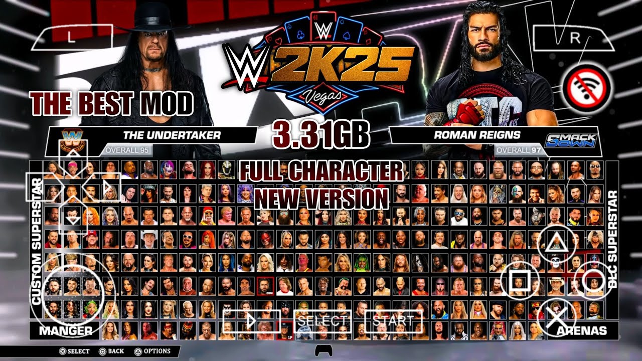 WWE 2K25 PPSSPP Android Offline Graphics HD Full Character Mod Smackdown | WWE 2K25 PSP | Геймплей