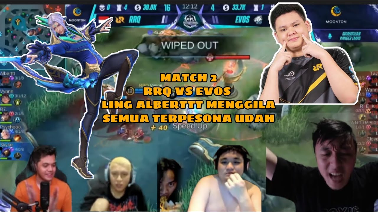 REACTION STREAMER MATCH 2 RRQ VS EVOS MPLI | LING DILEPAS EVOS TER OUT PLAY DRAFT RRQ !!!