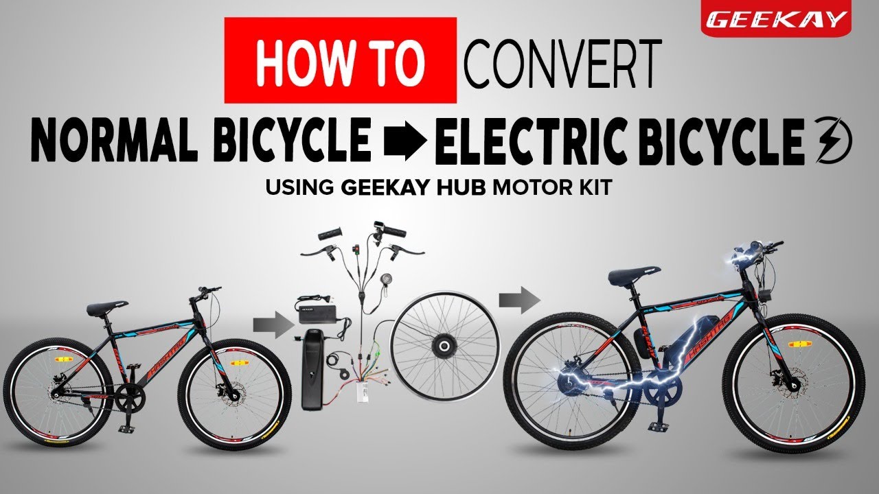 How to Convert Any Cycle to Electric Cycle at Home with Geekay 36V 250W Hub Motor Kit | Geekay Bikes