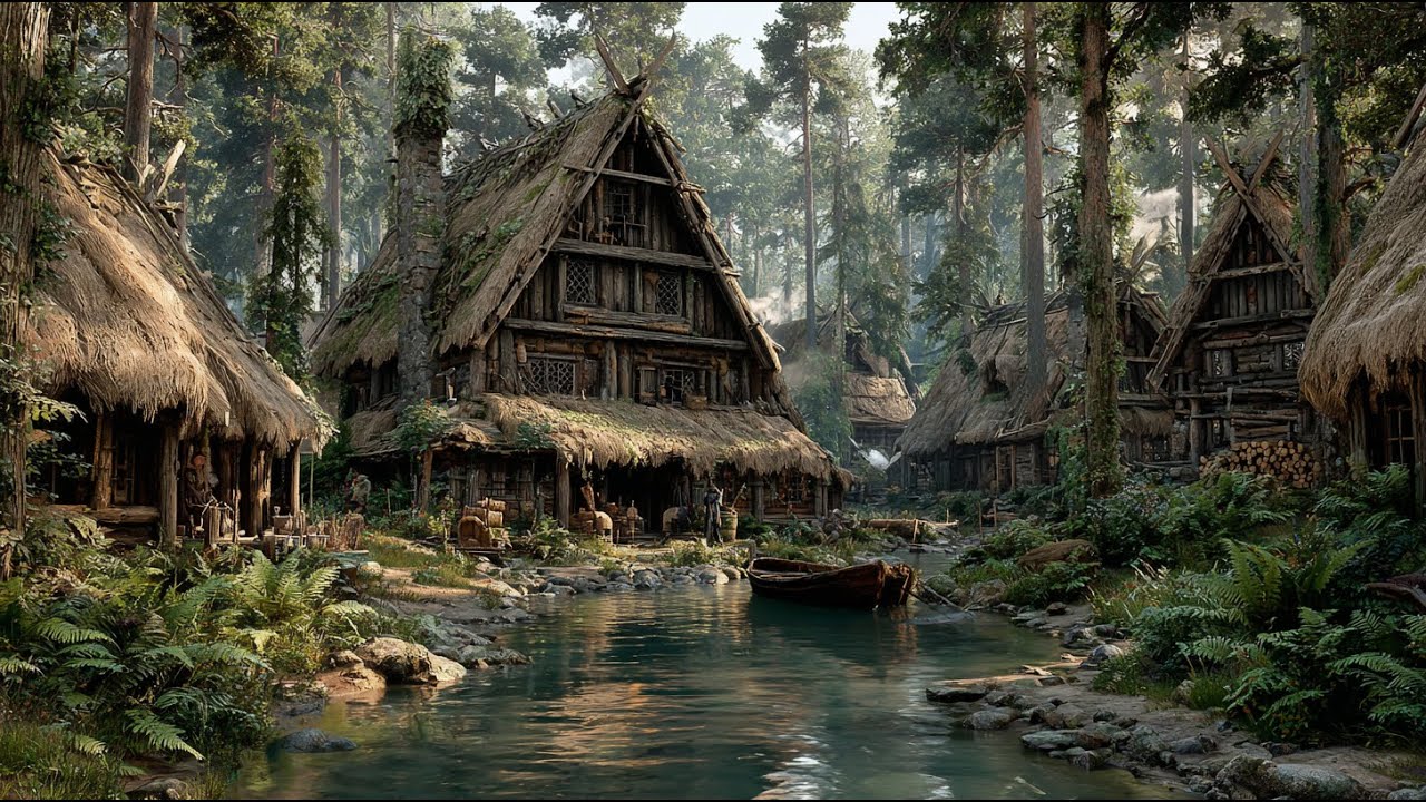 The Woodland Village | Medieval Fantasy Music & Animated Ambience
