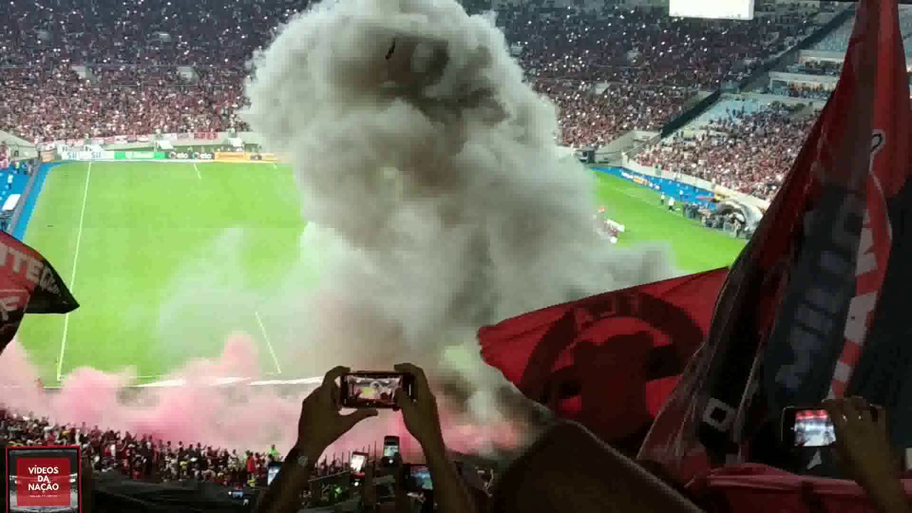 BARULHO ENSURDECEDOR DA TORCIDA DO FLAMENGO NA ENTRADA DO TIME CONTRA O CAP