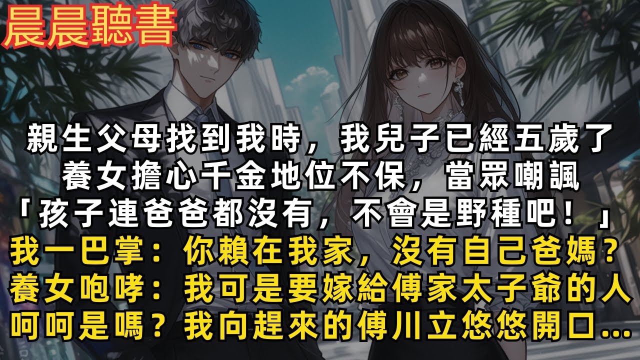 親生父母找到我時，我兒子都五歲了，養女擔心千金地位不保，當眾嘲諷我兒子是沒爸的野種。我反手給她一巴掌，養女咆哮：我可是要嫁給傅家太子爺的人。呵呵是嗎？我向趕來的傅川立悠悠開口…