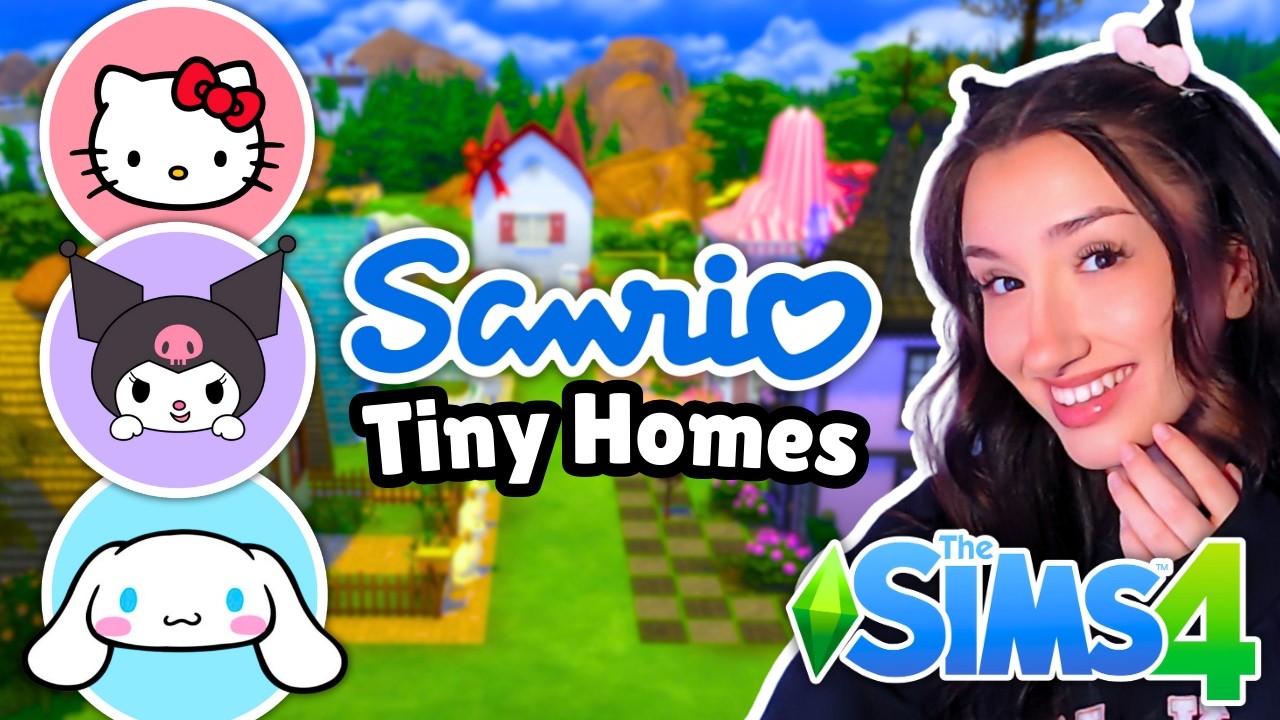 building SANRIO inspired Tiny Homes in The Sims 4