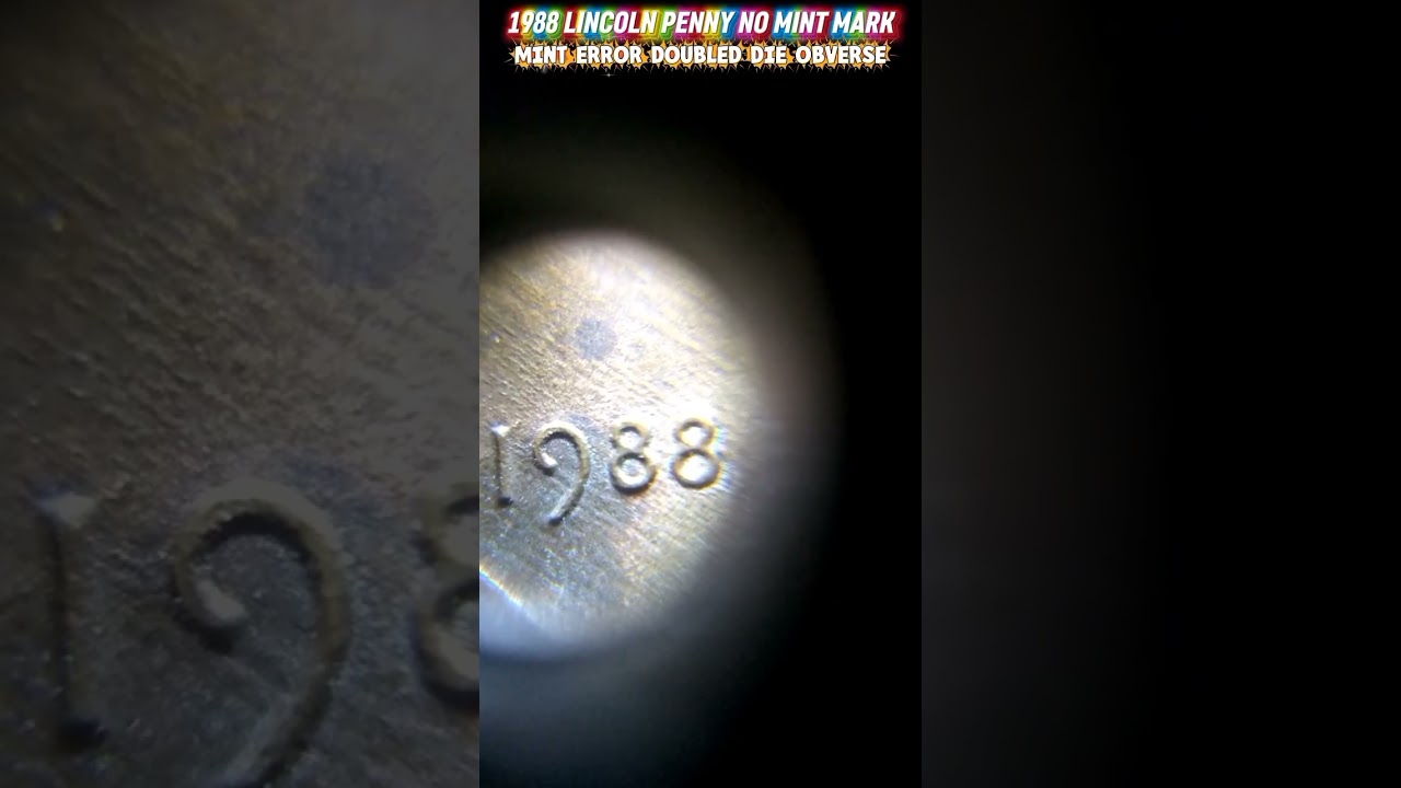 1988 LINCOLN PENNY NO MINT MARK MINT ERROR DOUBLED DIE OBVERSE 