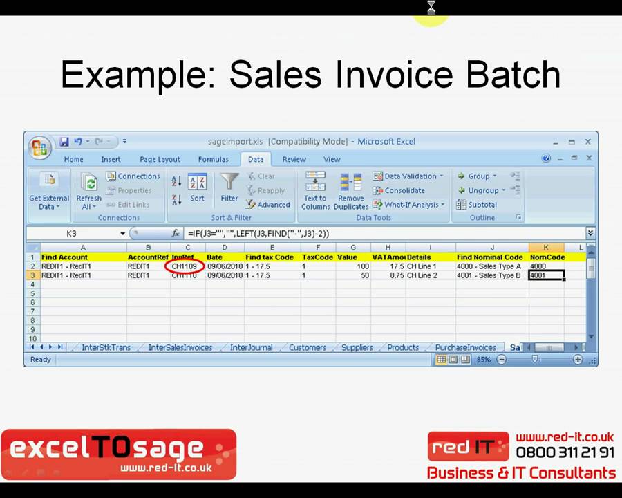 Sage 50 : How to import into Sage 50 from Excel with just ONE click