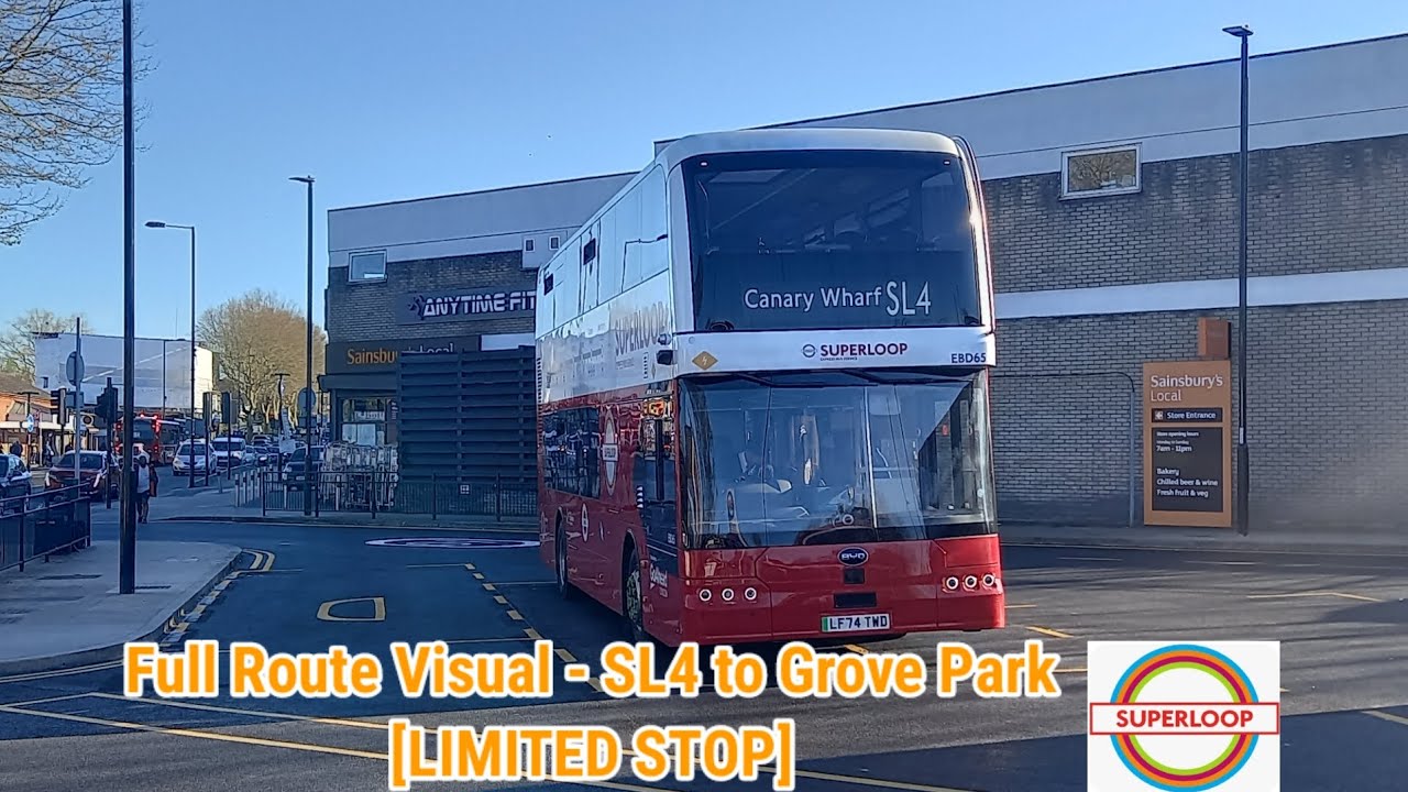 Full Route Visual | London Bus Route SL4 - Canary Wharf to Grove Park Bus Station | (EBD65e) LF74TWD