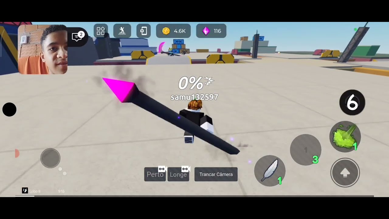 Eu joguei um jogo que a gente tem que derrubar o outro na lava PvP