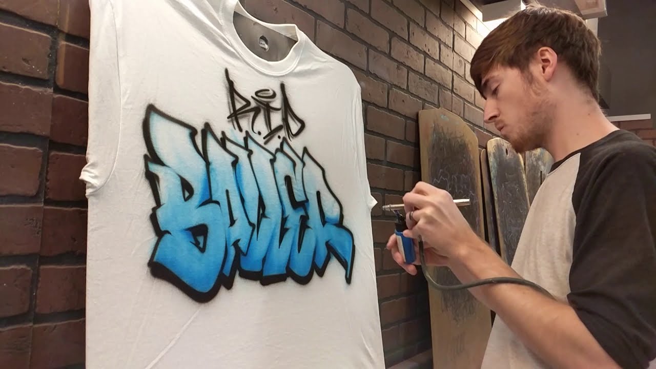 Painting a Graffiti Style Airbrush T shirt | 