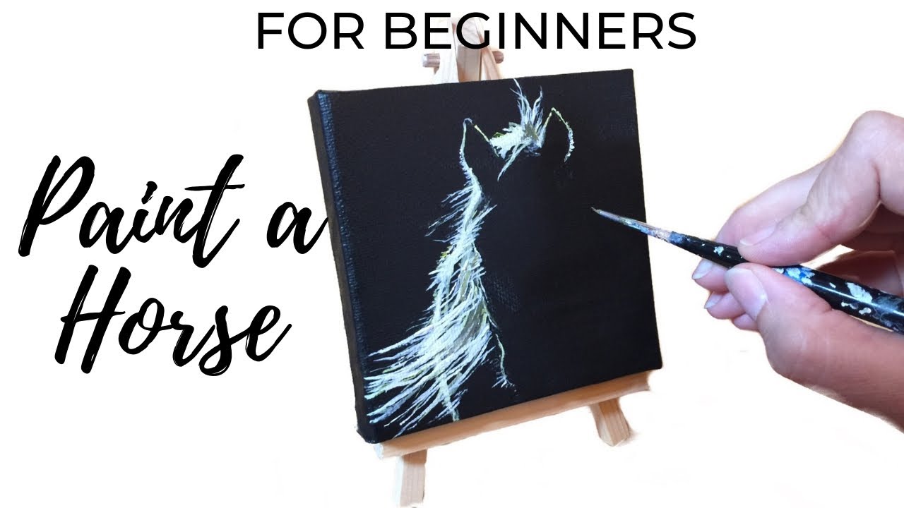 How To Paint A Horse For Beginners / Acrylic Time Lapse Painting