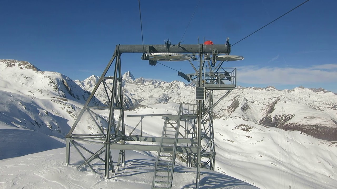 Luftseilbahn Ulrichen - Altstafel - die Kurve bei der längsten Luftseilbahn der Schweiz