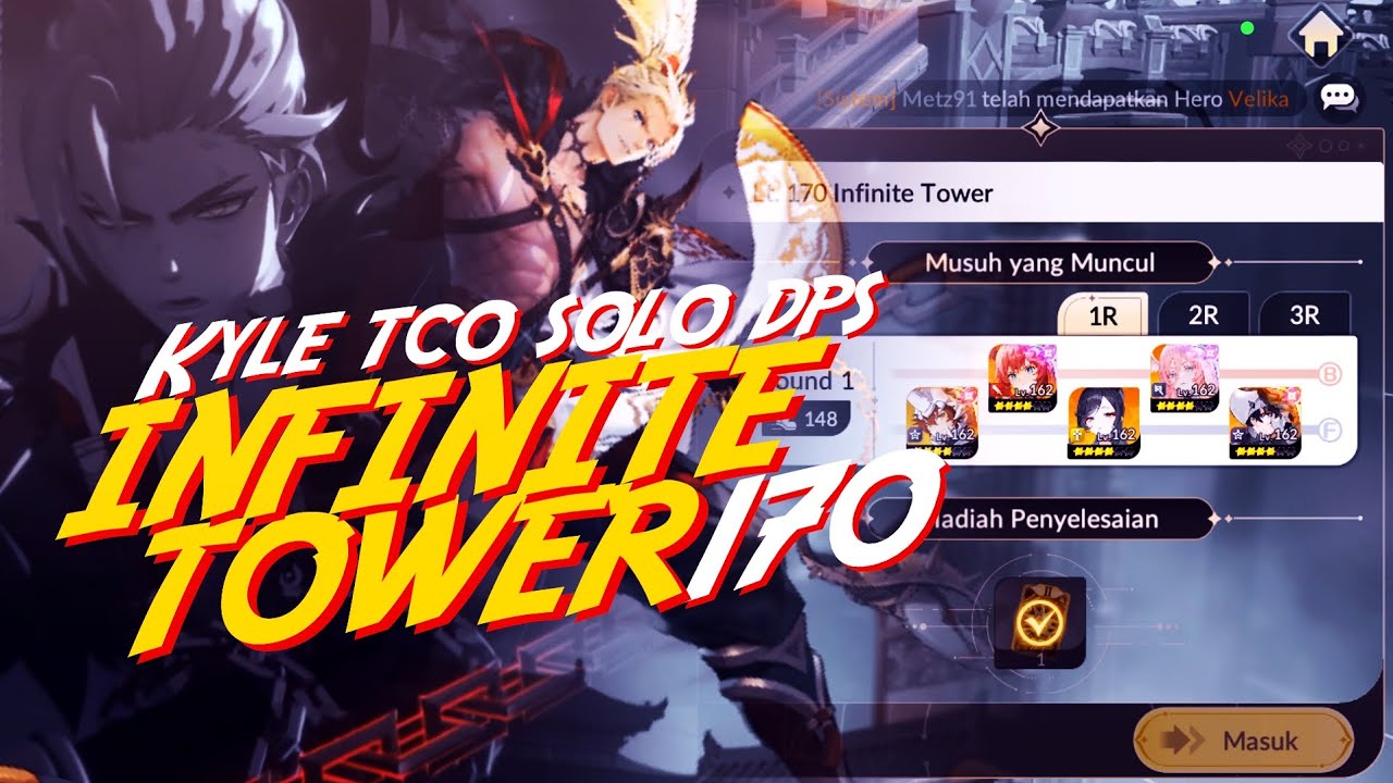 Seven Knight Rebirth Infinite Tower 170 Kyle TC0 Solo DPS - F2P Way