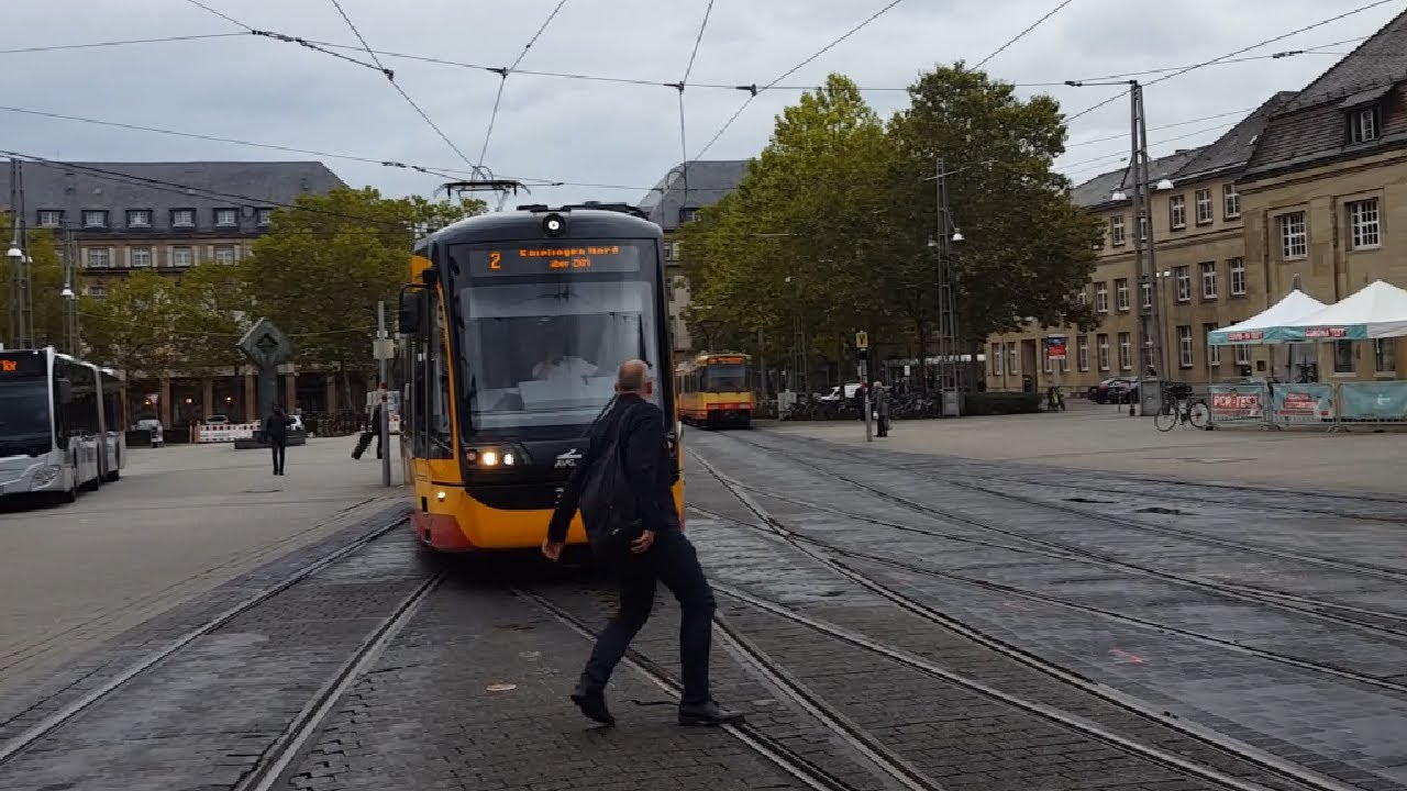KA S-, Straßenbahn mit Gefahr! in Karlsruhe Bahnhofsvorplatz:S4 Öhringen,STR2 Knielingen,STR4 Tivoli