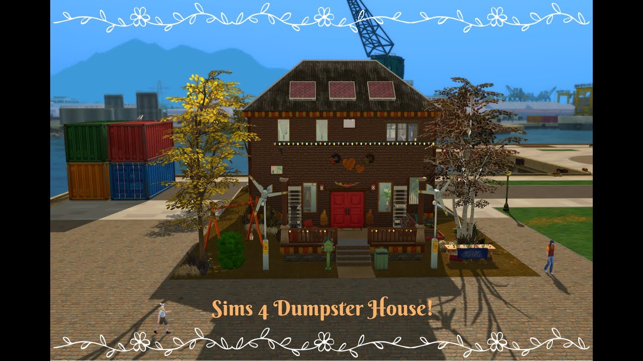 Дом в Sims 4 в рамках испытания «Мусорный контейнер»!
