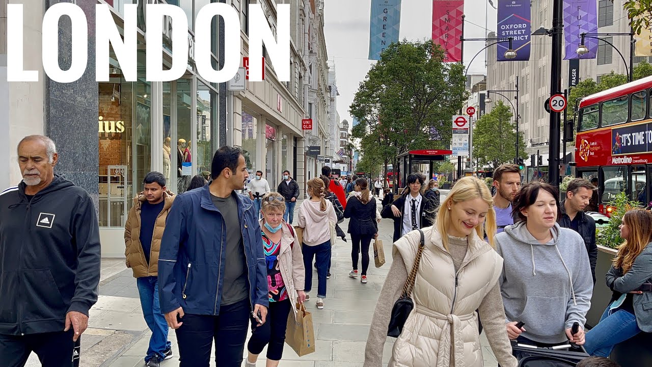 London Oxford Street, Mayfair, Park Lane - October 2021 - London Walk - 4K HDR